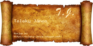 Teleky János névjegykártya
